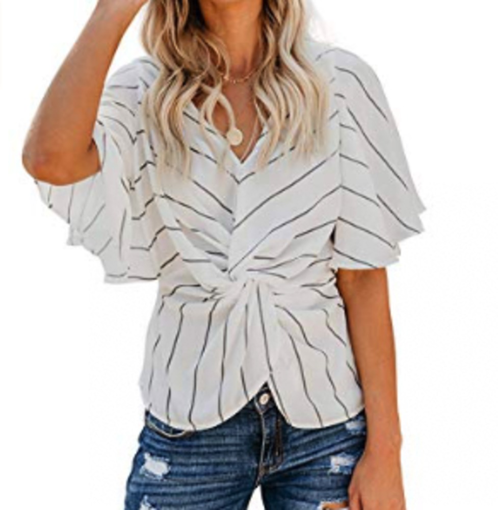 Womens Spring Floral Shirts Short Sleeve - Picture 1 of 3
